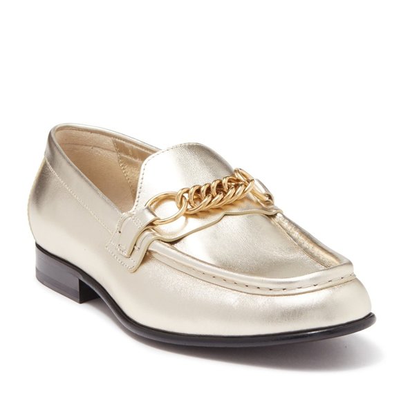 BURBERRY 'Solway' Light Gold Loafers (Sz. 8) - NEW - Picture 1 of 7